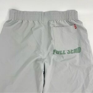 Men’s FULL SEND Grey Green Flat Front Windbreaker Straight Leg Pull On Pants 3X